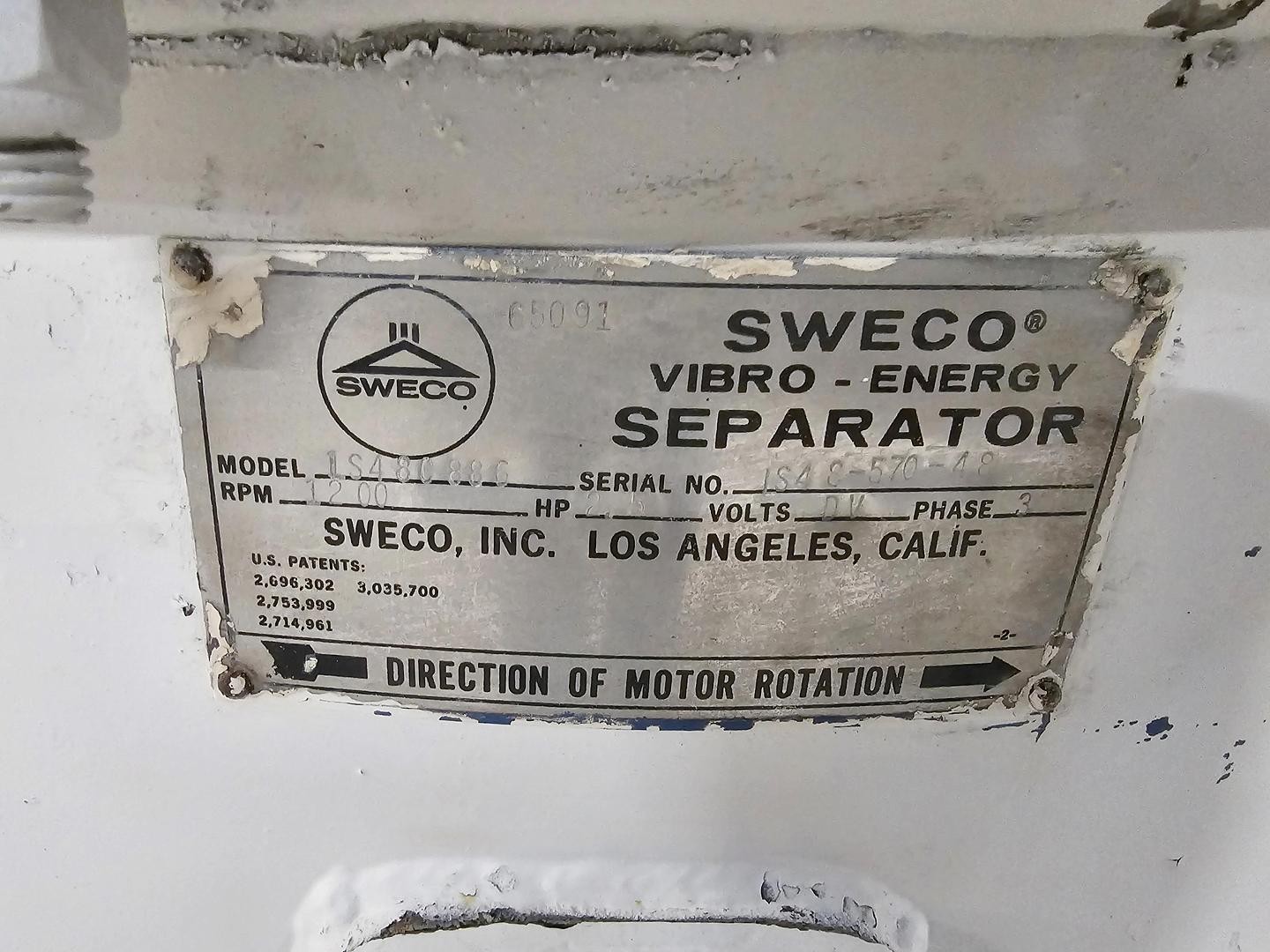 Used Sweco Vibrating Screen, 48”