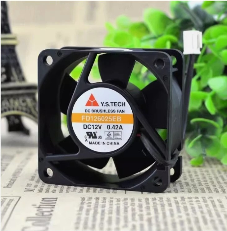 Y.S.TECH FD126025EB 6025 DC12V 0.42A 6CM 2-pin dual ball cooling fan