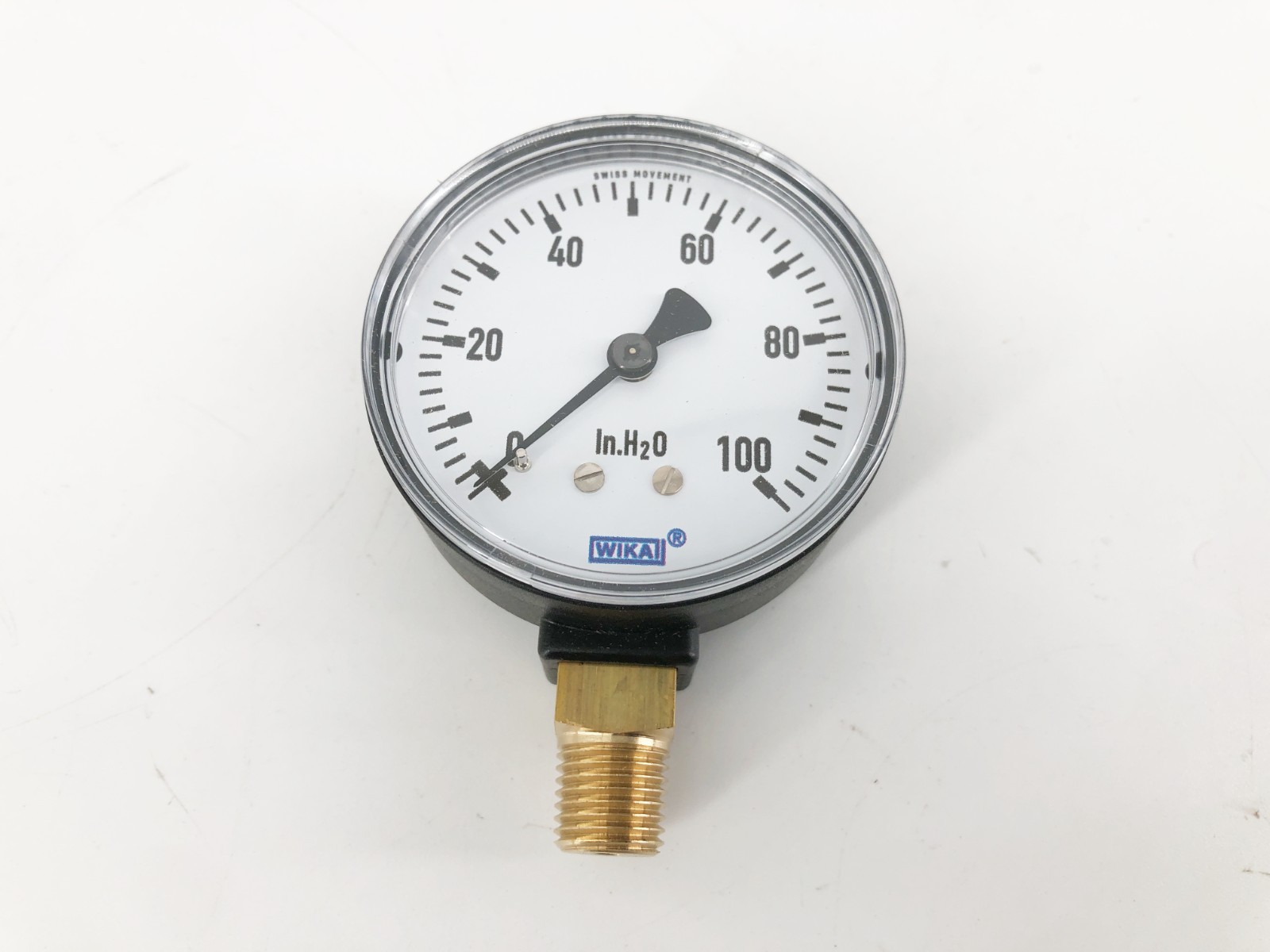 New Wika 52941783 Gauge 611.13.2.5″ 0-100 IN H2O 1/4″ Lower Mount