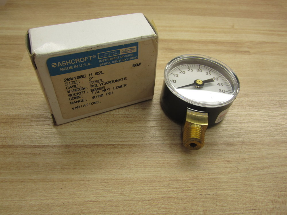 Ashcroft 20W1055 H 02L Pressure Gauge 0-60 PSI