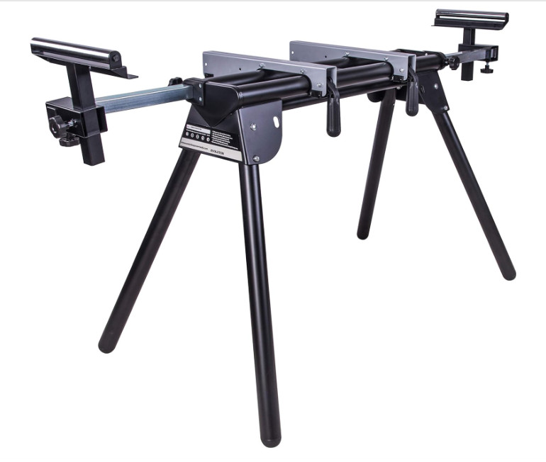Soporte plegable para sierra ingletadora, ajuste universal y cortes repetitivos