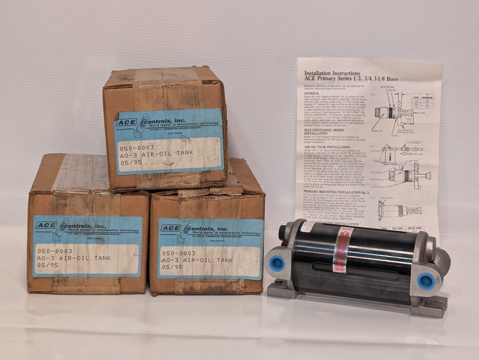 ACE Controls 050-0003 AO-3 Air-Oil Tank for Industrial Shock Absorbers