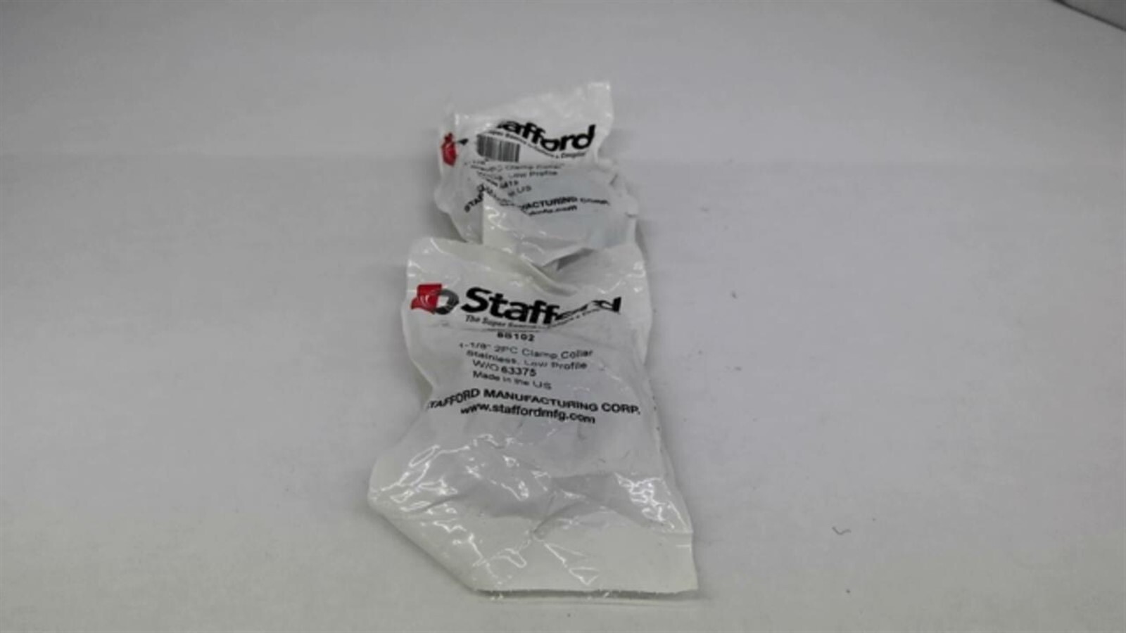 Stafford 8S102 1-1/8″ 2 PC Clamp Collar Stainless Low Profile W/O 63375 Lot Of 2