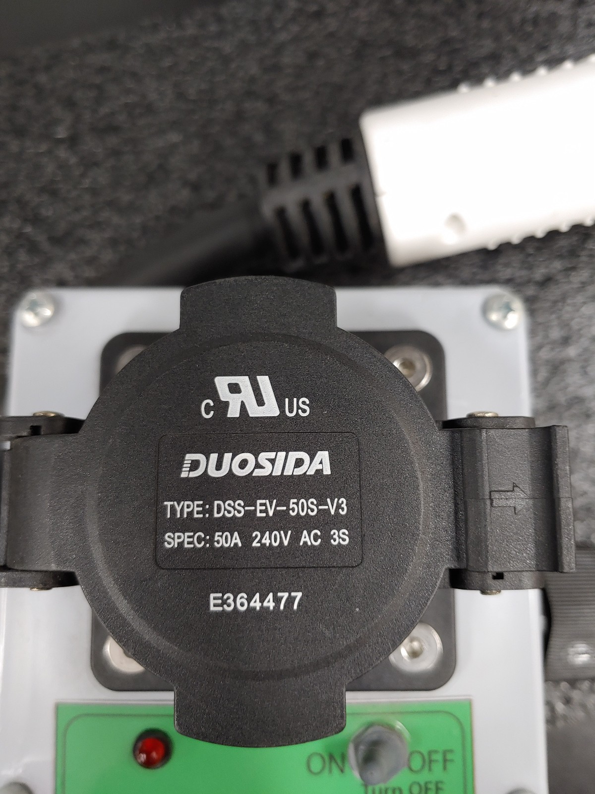 DUOSIDA DSS-EV-50P-V3 EV Charger with DSS-EV-50S-V3 Inlet and Adapter Box J1772