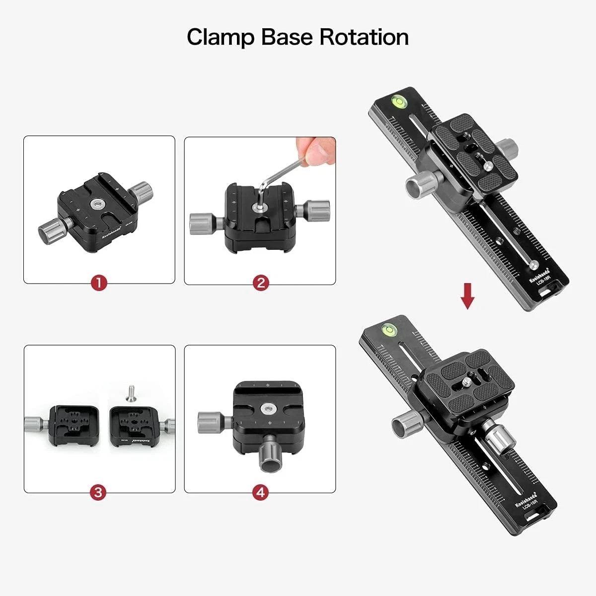 240mm Professional Rail Nodal Slide Metal Quick Release Clamp,Dual Dovetail C…