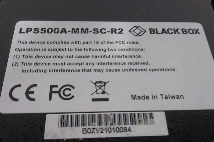 Black Box LPS500A-MM-SC-R2 10/100/1000 BASE-T PoE PSE to 1000BASE-X Converter