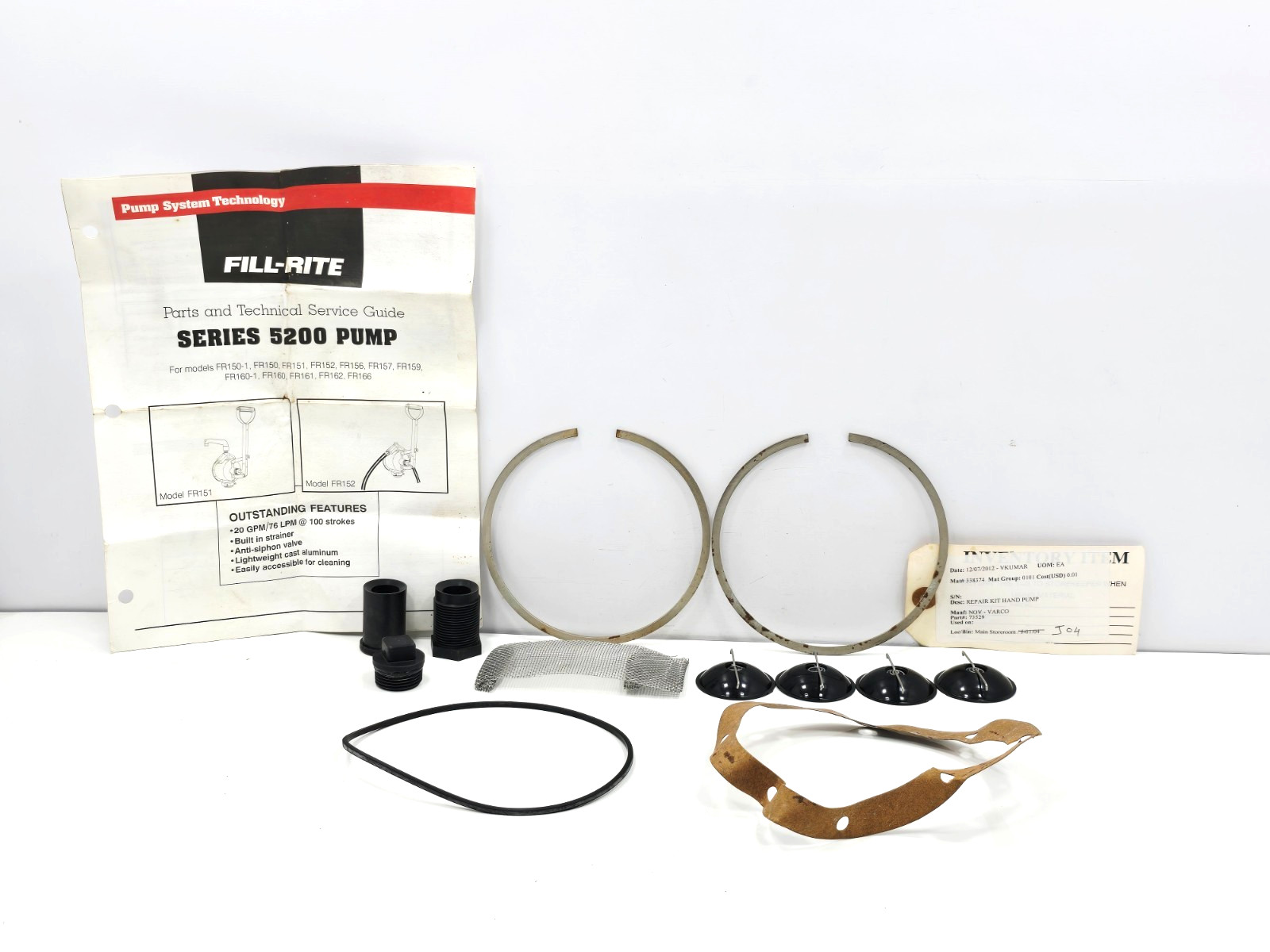 FILL RITE 5200 FUEL TRANSFER PUMP REBUILD KIT ( NOV 73529 )