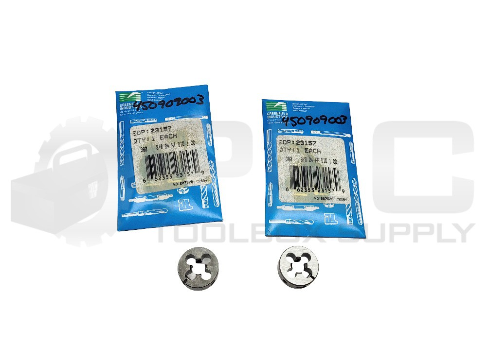 LOT OF 2 NEW GREENFIELD INDUSTRIES 23157 ADJUSTABLE DIE 3/8″ 24 NF 1″ OD *READ*