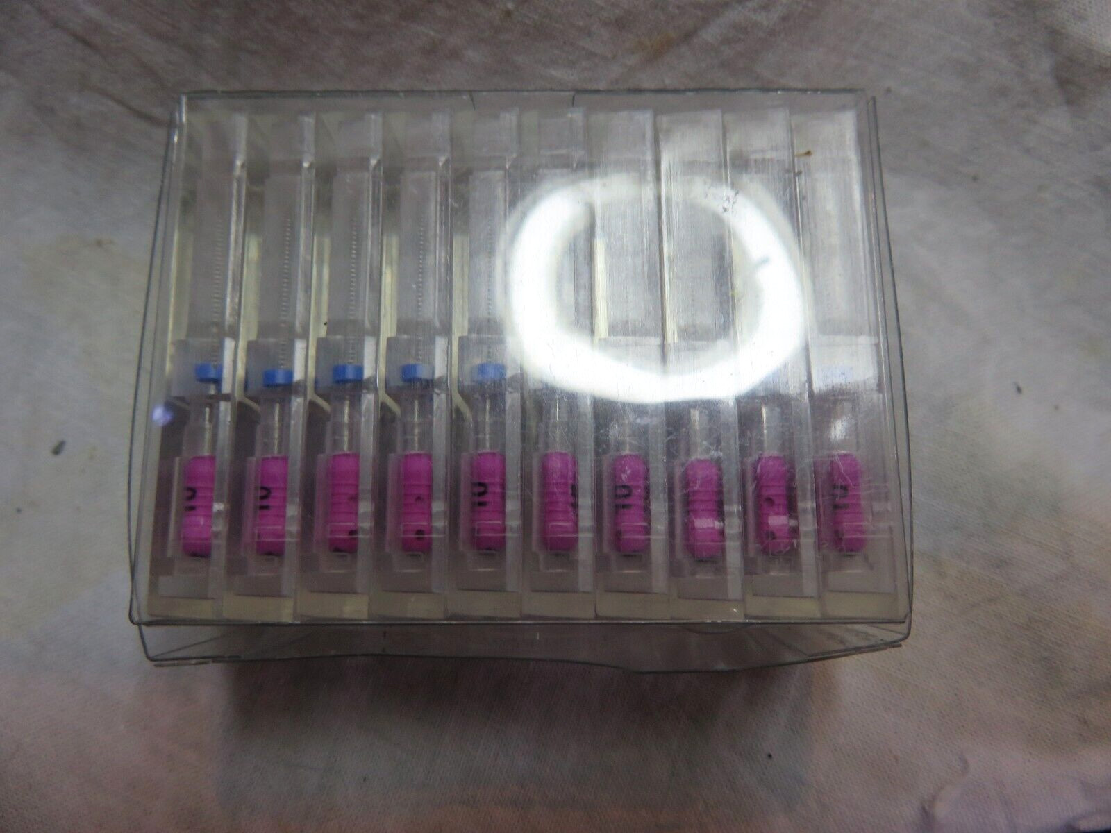 60-Pk Premier #10 25mm Safe End Tip Reamers, SS with ISO Color-coded