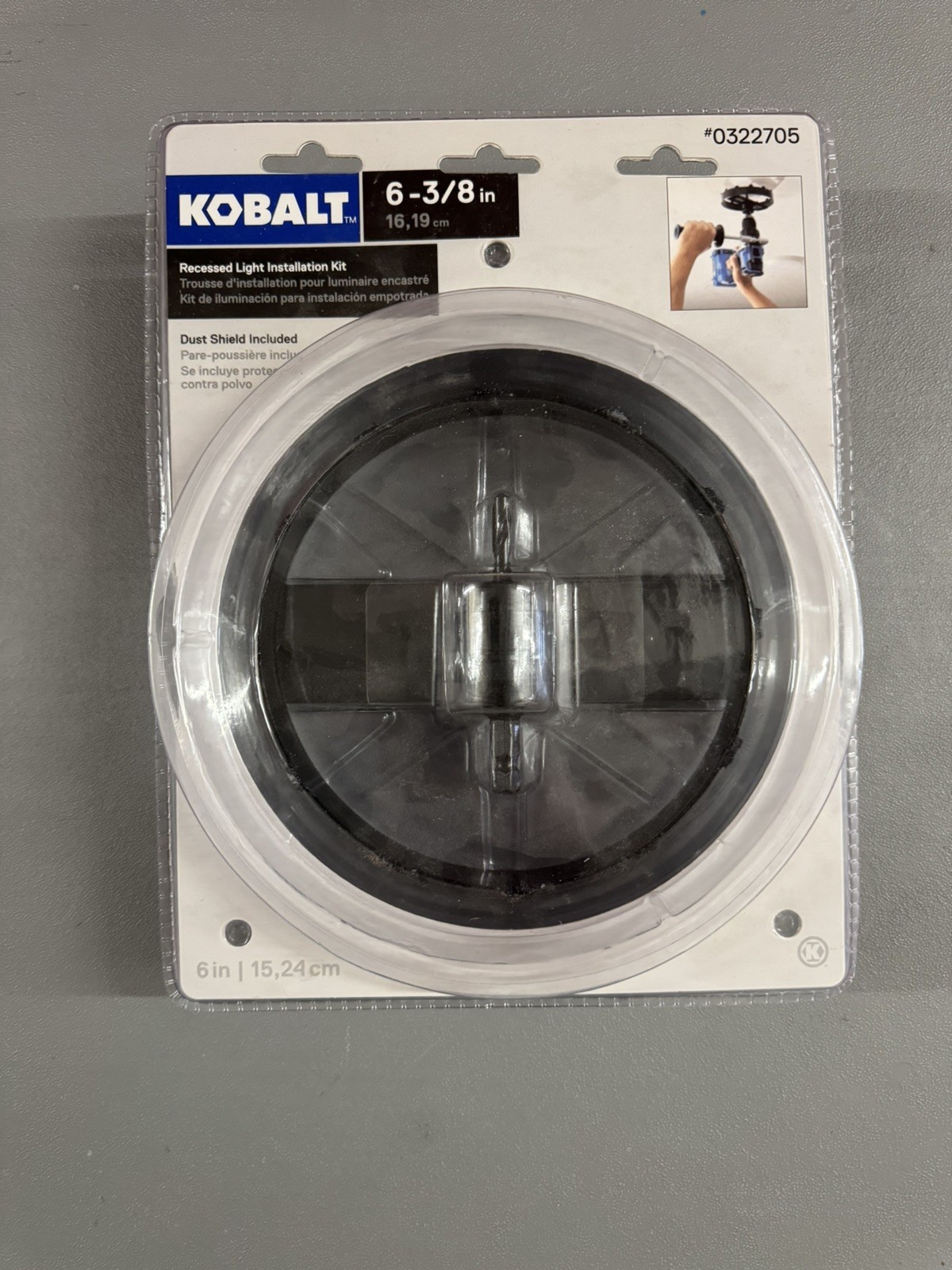 Kobalt 6-3/8-in Carbide-Grit Arbored Recessed Lighting Hole Saw New in Box!!