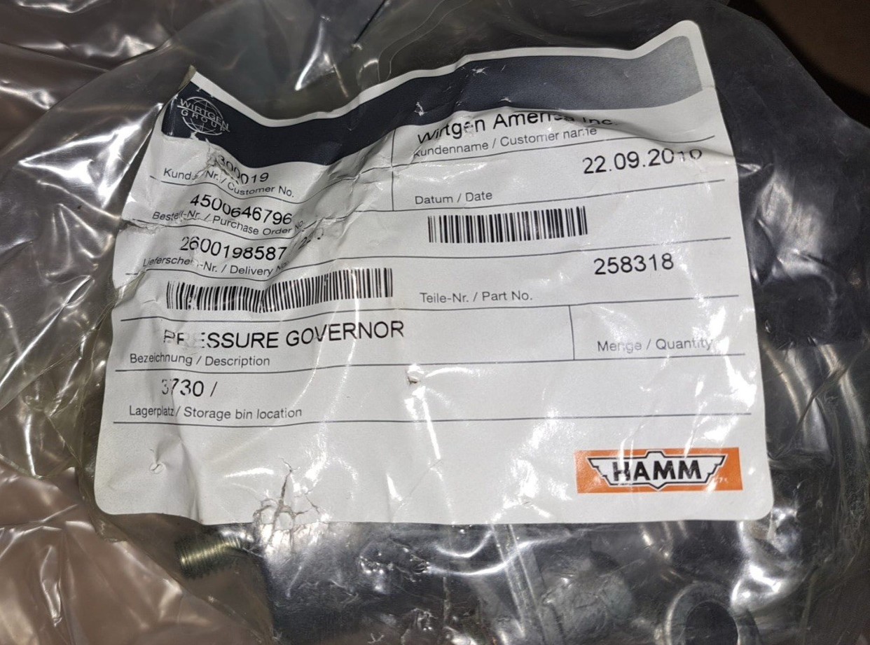 New OEM Sealed HAMM WIRTGEN Pressure Governor 258318 4820-01-409-1231 NextDayAir