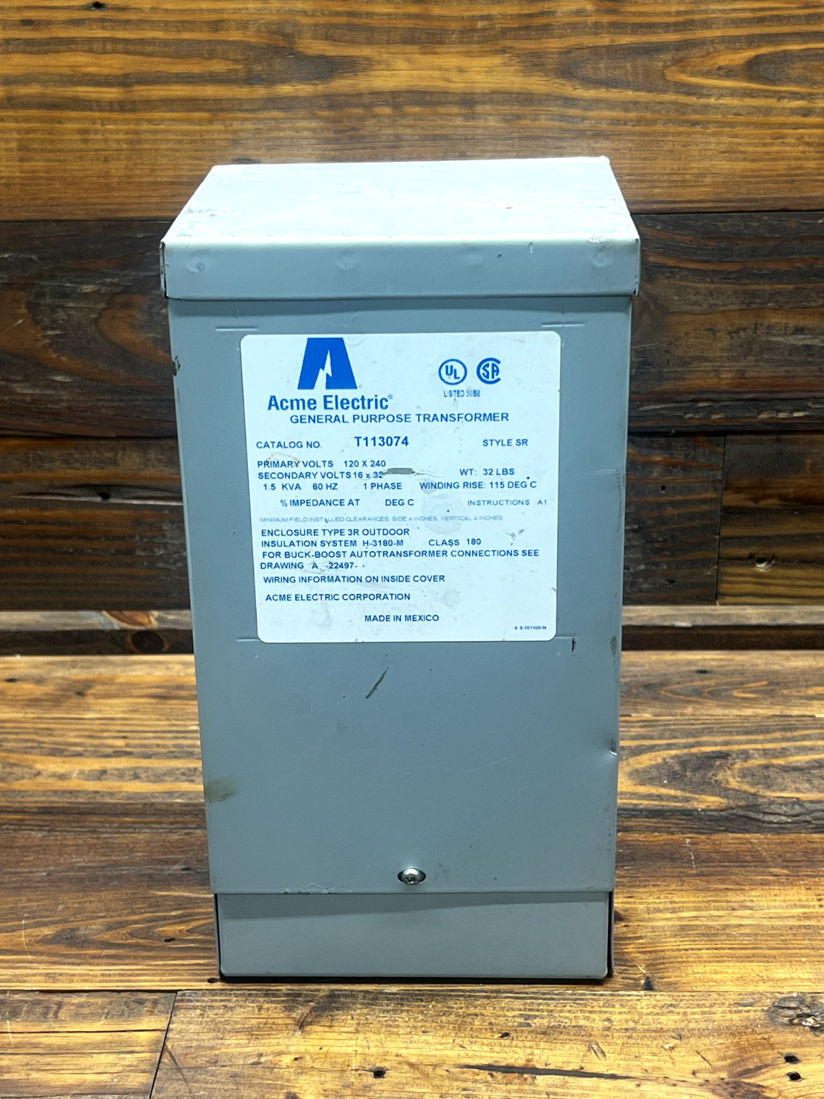 ACME ELECTRIC T113074 Buck Boost Transformer 1.5kVA 120x240V 16/32V