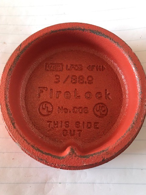 ( LOT of 2 ) 3″ Victaulic FireLock Style 006 Grooved Cap