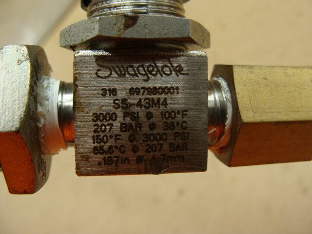 PURITY PLUS BY CONCOA GAS VALVE 4833002-84-000 SWAGELOK BALL VALVE SS-43M4