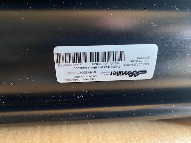 Miller By Honeywell 1HHV3B32506000 Hydraulic Cylinder, 6 Inch Stroke Length NEW