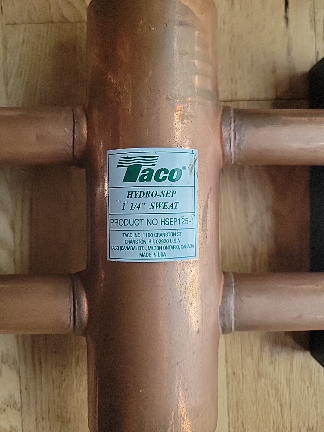 Taco HYDRO-SEP ~ 1-1/4 SWEAT Separator