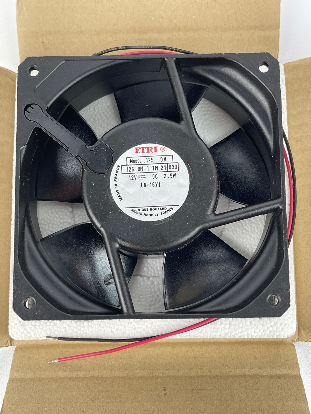 ETRI MODEL 125 DM 1 TM 2 21 FAN