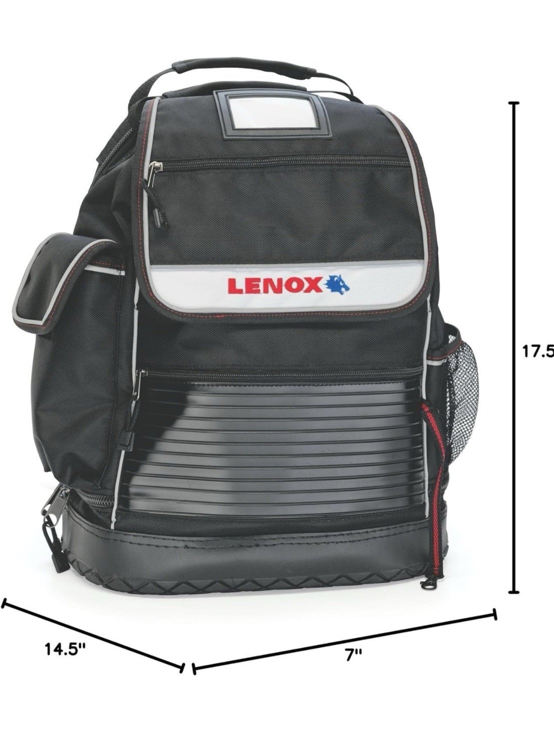 Lenox 30 Pocket Black Ballistic Nylon Backpack Tool Bag 6″ Wide x 14″ Deep x …