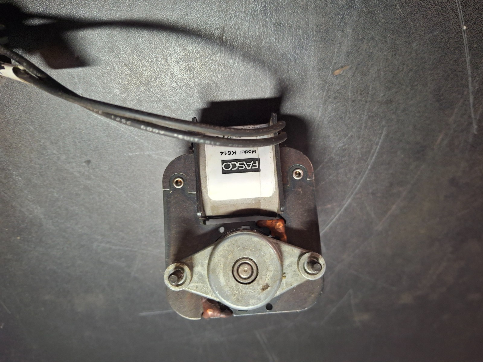 Fasco #K614 C-Frame Motor 1/150HP 120V .59A .217″x1 5/8″ Shaft w/ Flat