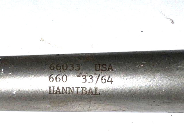 HANNIBAL CARBIDE TAPERED DRILL BIT 66033 33/64″ DIA. MT#2 5″ LOC 8-5/8″ OAL