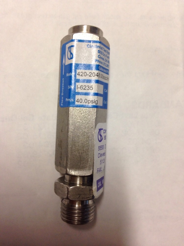 Cincinnati Test Systems 420-2048.00scc/m-40.0psig-21, EX0I6235, I-6235, #1645P4