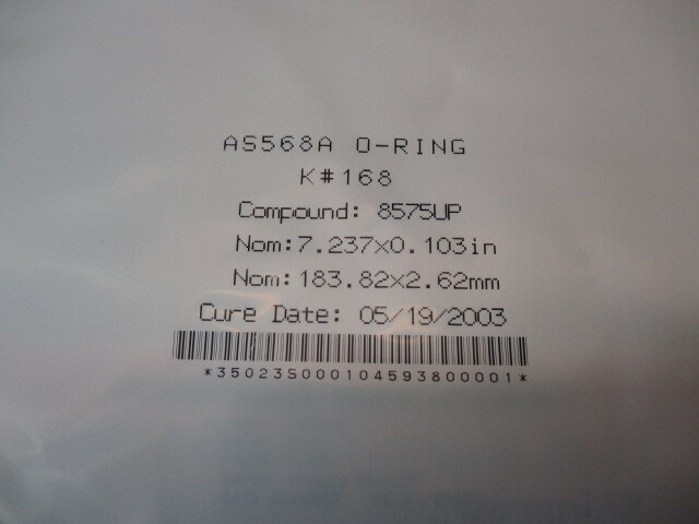 KALREZ AS-568A-168 O-RING 7.237X0.103IN  183.82X2.62MM