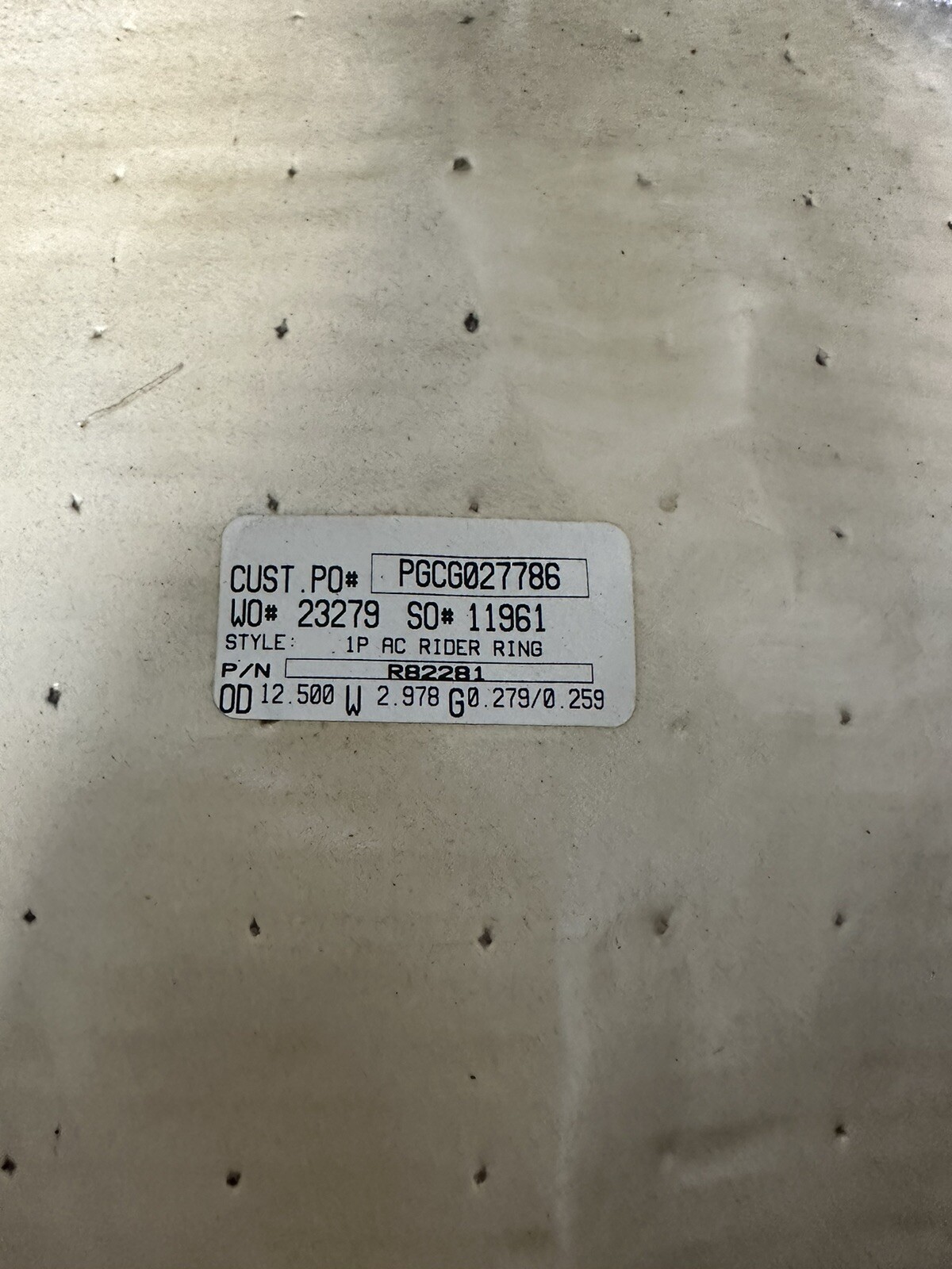 Ingersoll Rand/Dresser Compressor AC Rider Ring Part Number R82281