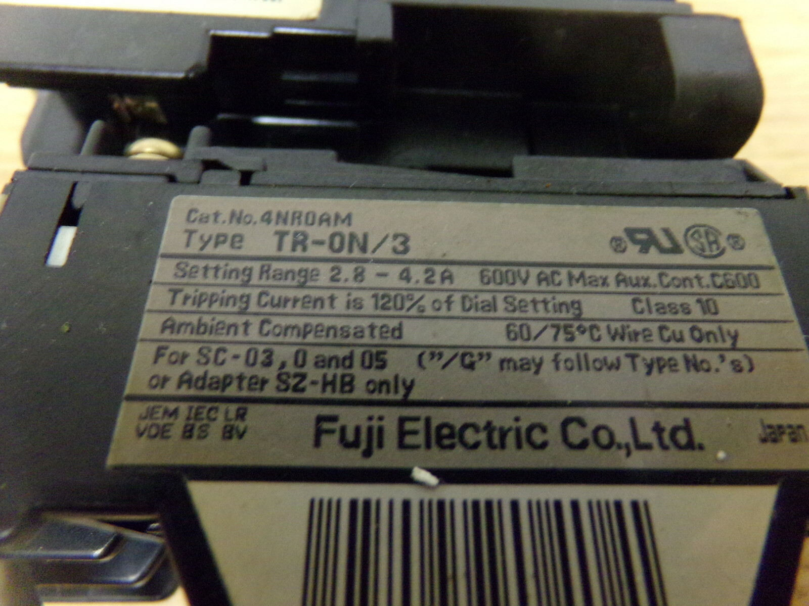 Fuji Electric 4NCOfO Type SC-0/W 4NROAM Type TR-ON/3 Contactor *FREE SHIPPING*