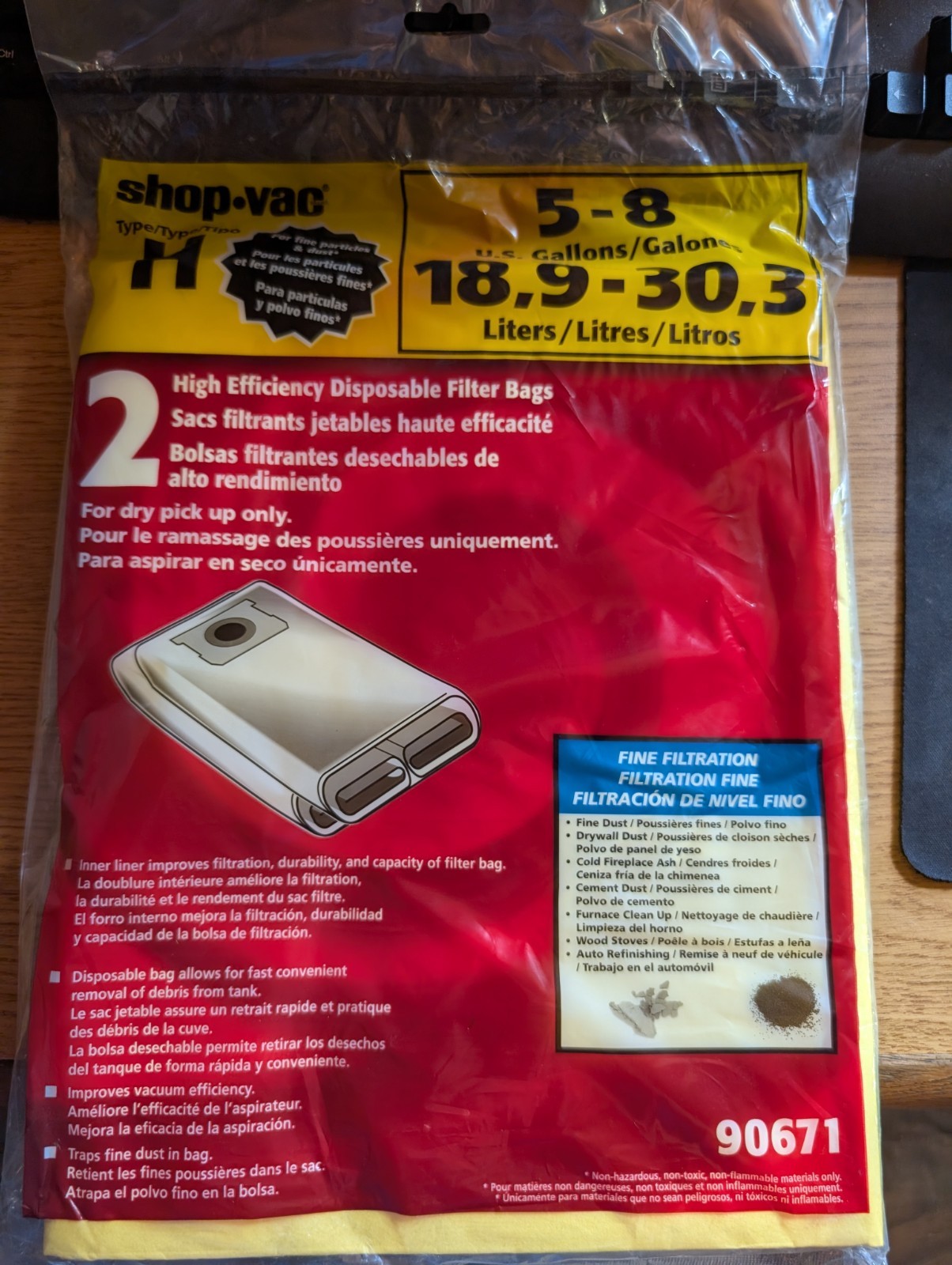 2 Pack Shop-Vac 9067133 Paper Filter Bags, fits 5-8 Gallon Tank Shop-Vac Vacuums