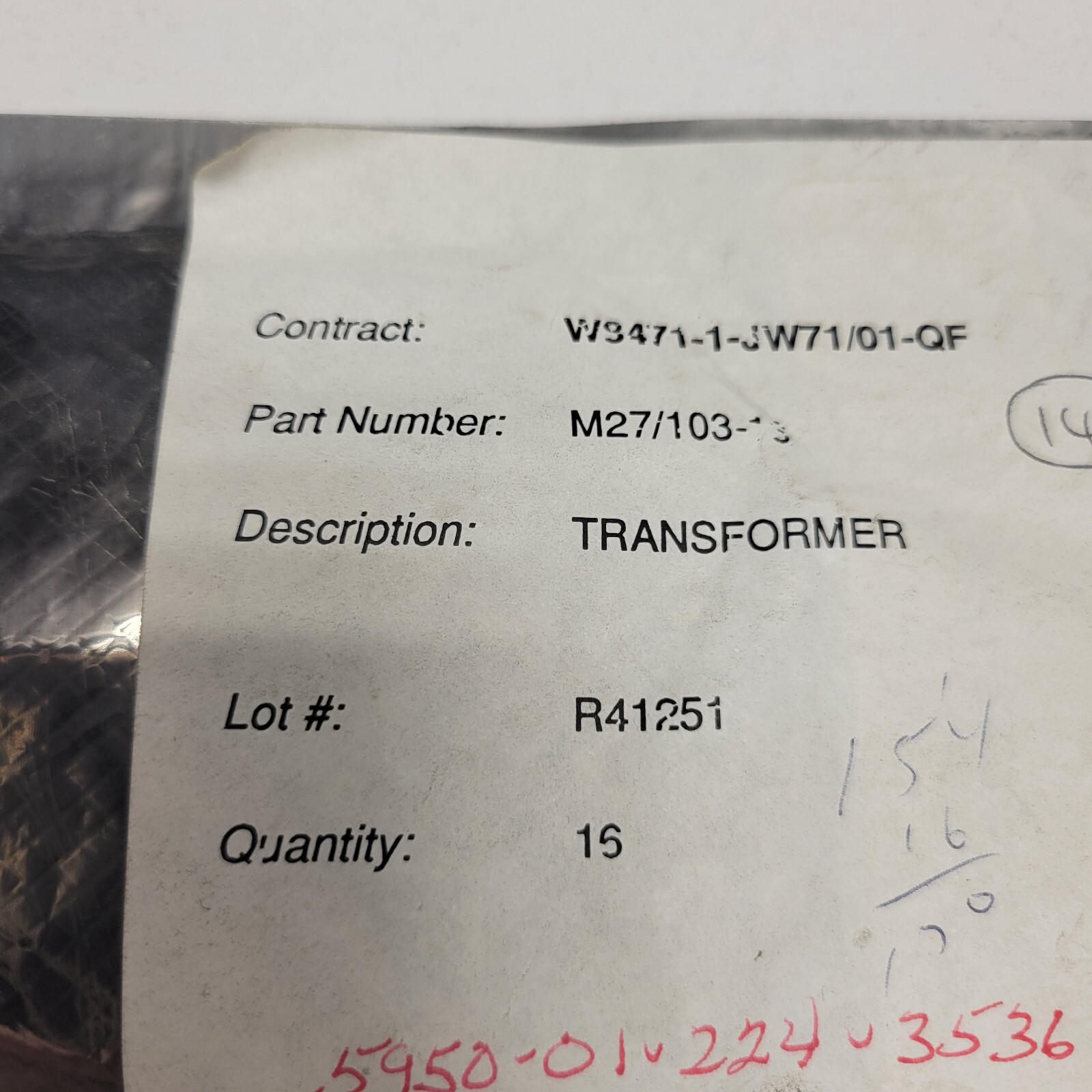 5950-01-104-4455 Audio Frequency Transformer M27/103-13 5950011044455