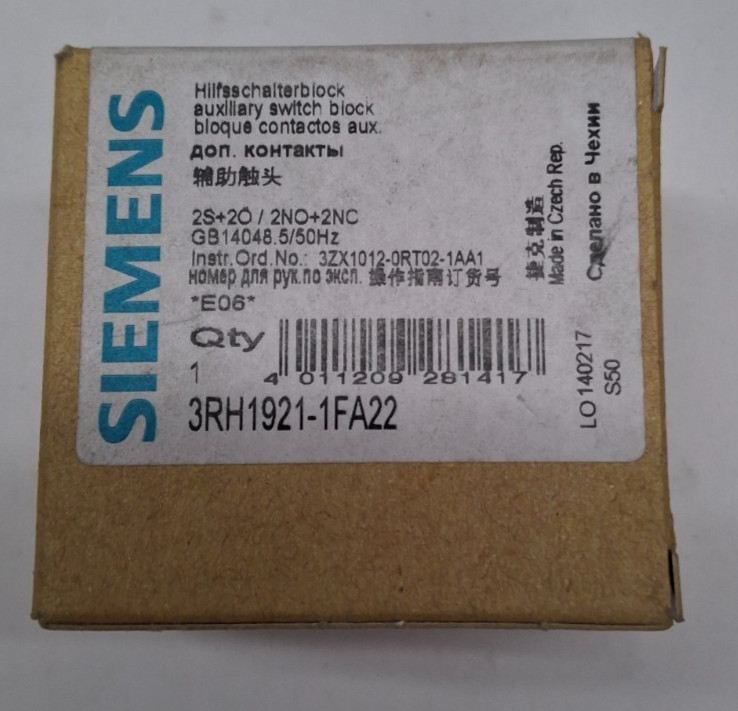 Auxiliary switch block Siemens, 3RH1921-1FA22