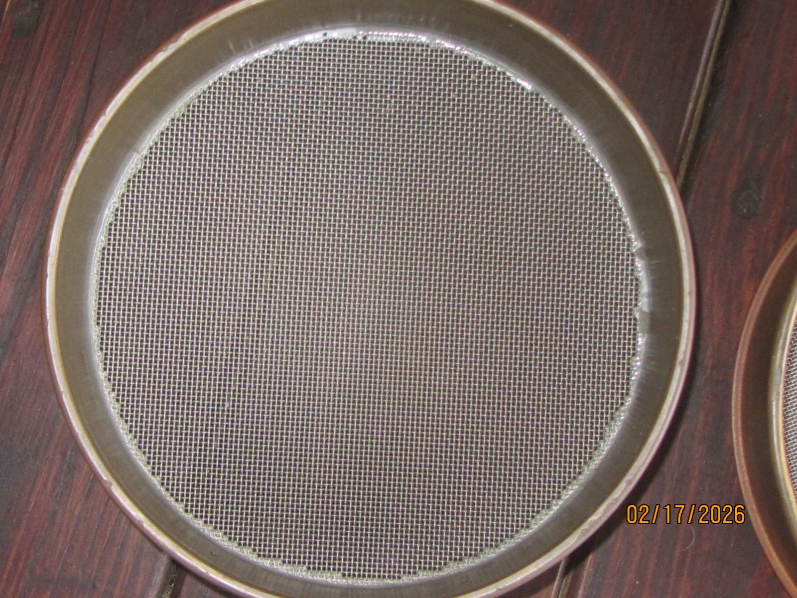 8″ full height brass lab sieves. Used. Fisher and VWR. Stack of 4. Sizes below.