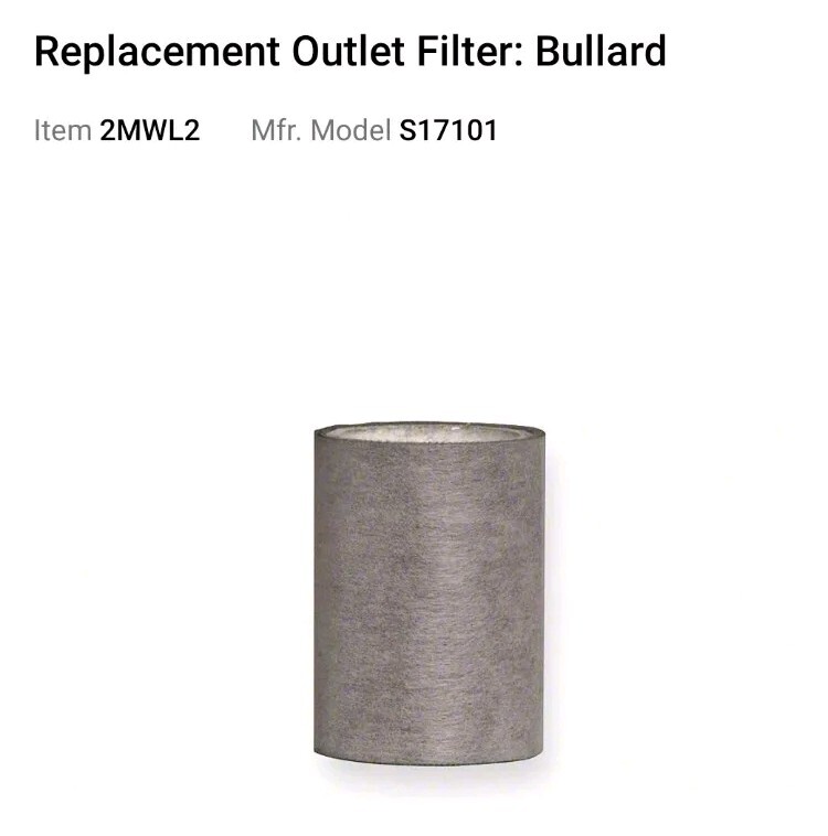 2MWL2 Replacement Outlet Filter Bullard, Lot Of 2