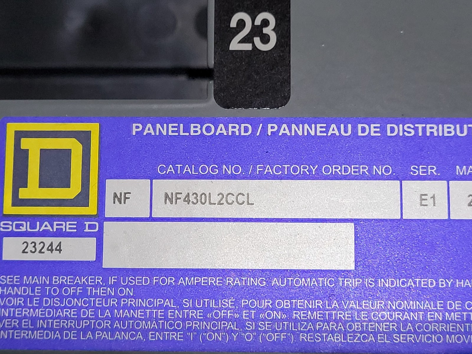 Square D NF430L2CCL Panelboard NEW