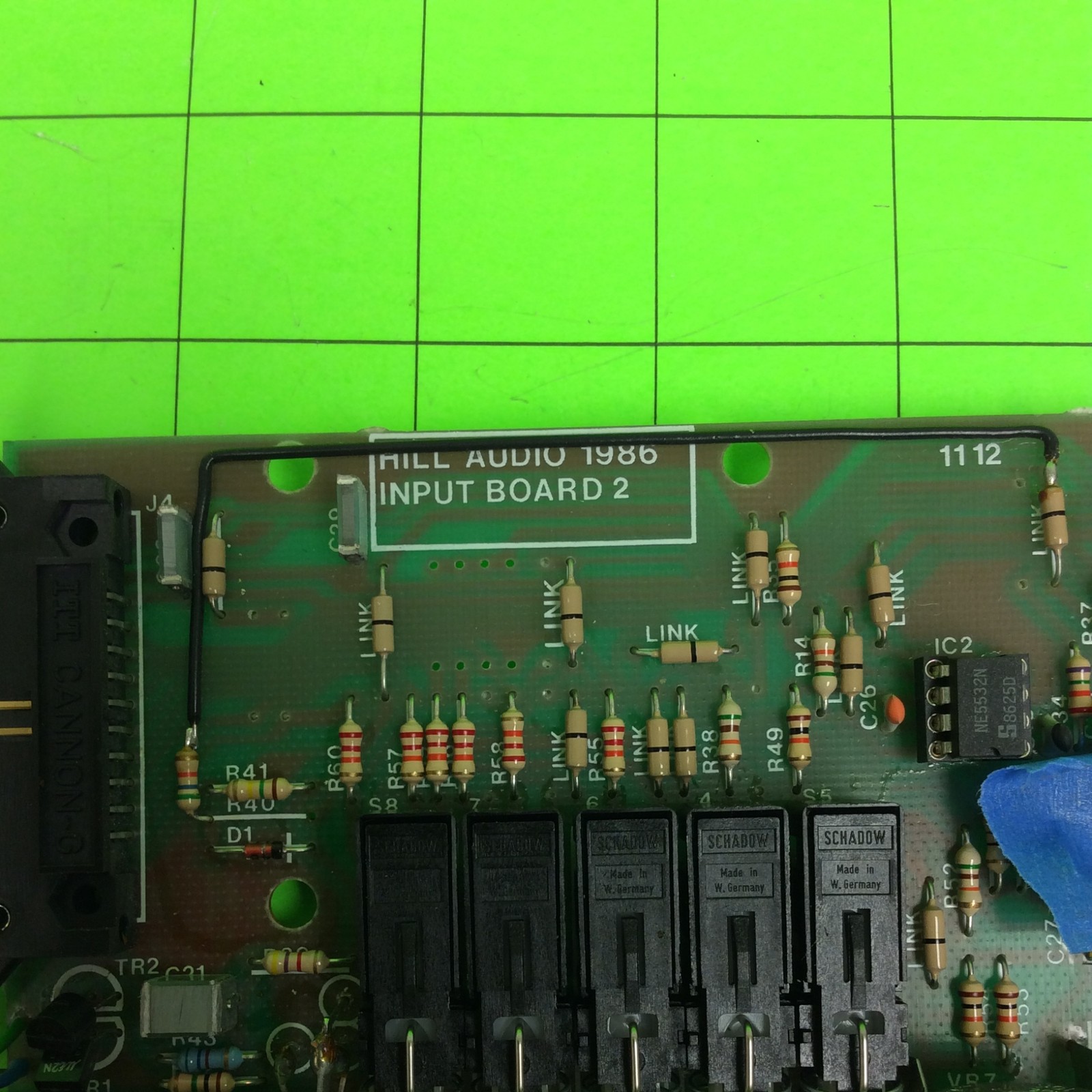 Hill MM1X Audio Mixer Input Board 2 Board (BROKEN Knob)