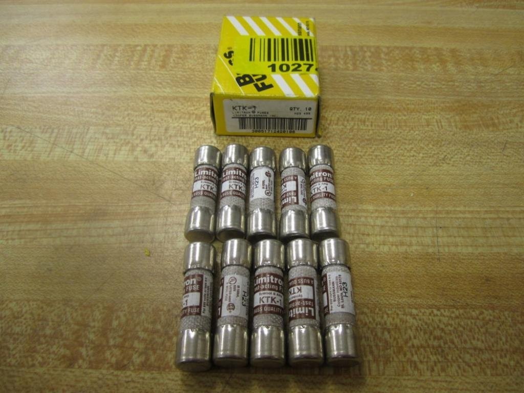 Cooper Ktk-1 – Pack Of 10 – Limitron Fast-Acting Fuse 600V 1A Ktk-1 – Pack Of 10