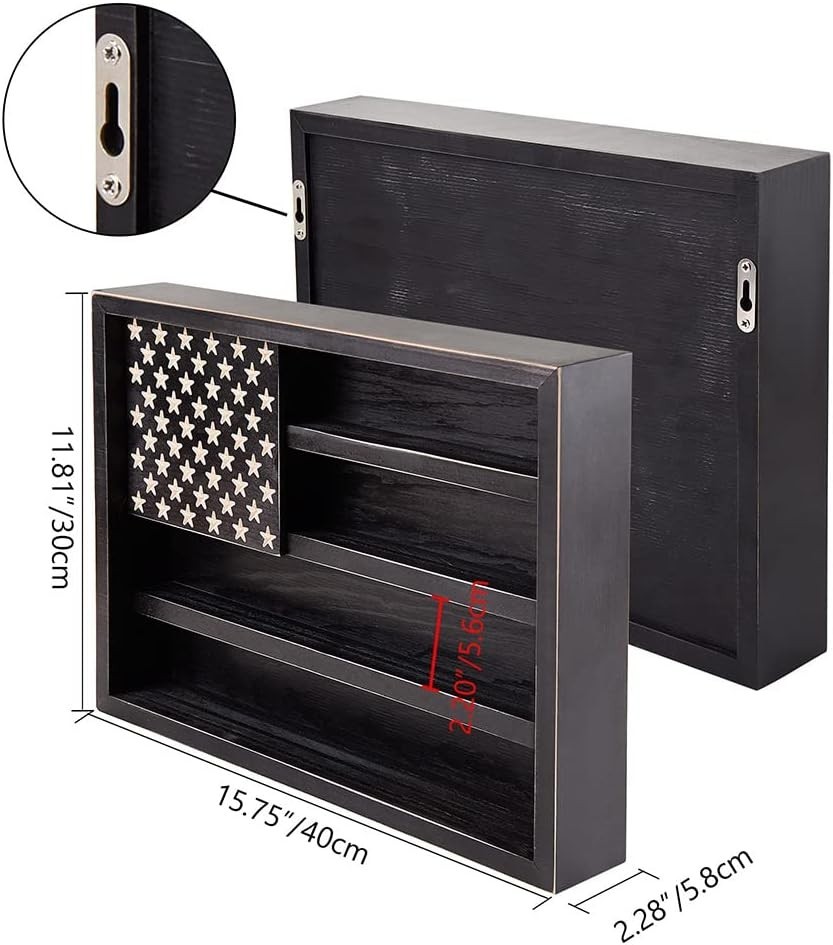 Elegant Wooden Challenge Coin Display Case – 11.8″ x 15.7″ – Gift for Veterans