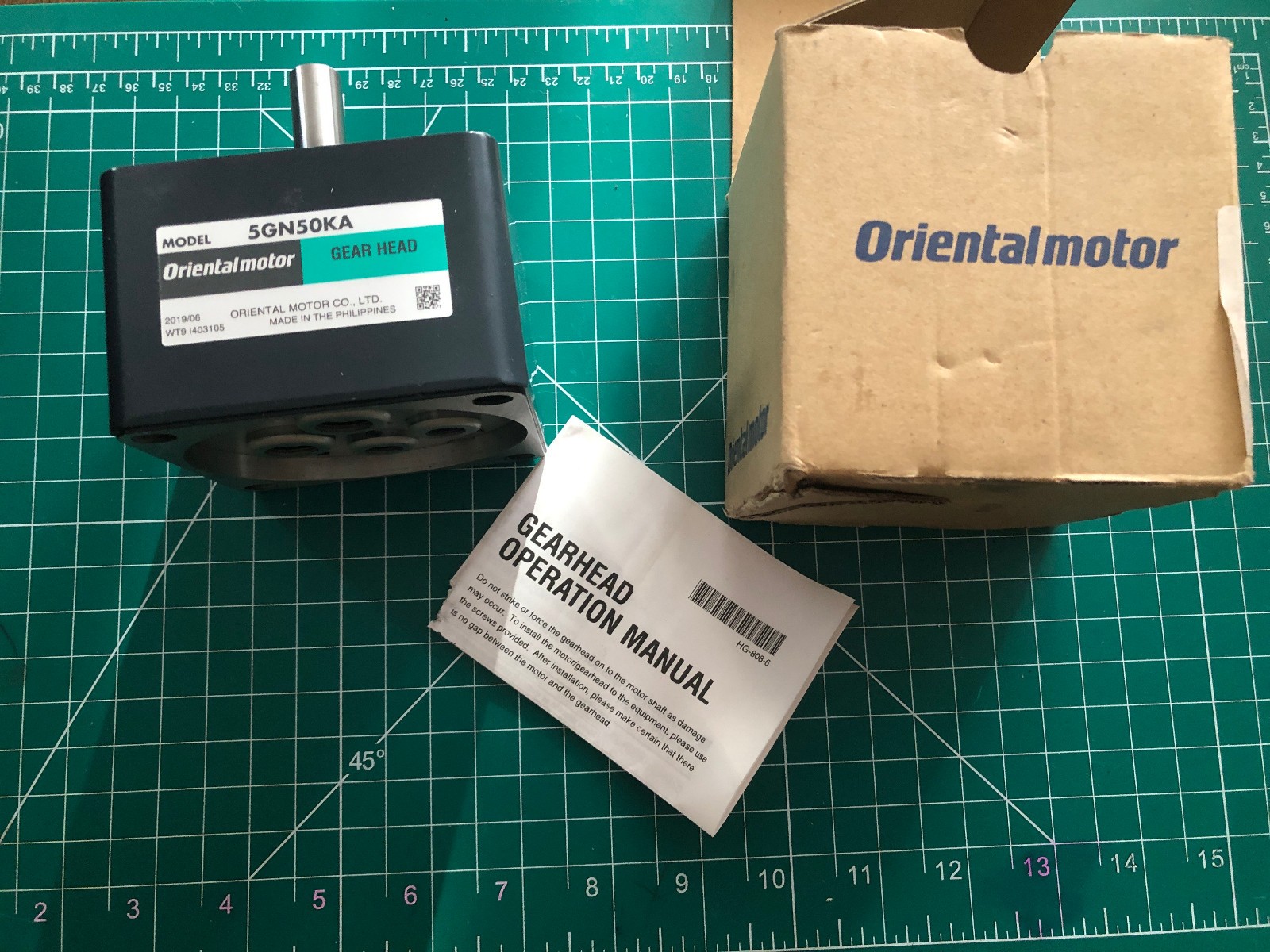 PARALLEL SHAFT GEARHEAD 1/2″ SHAFT 50:1 REDUCTION RATIO NEW- NEVER USED