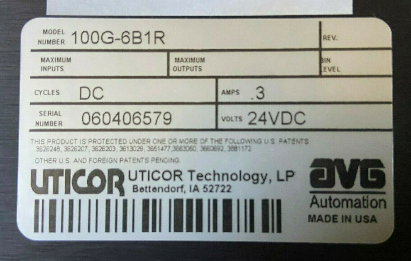 UTICOR 100G-6B1R 5″ MONOCHROME POWERPANEL, 24VDC w/ 256K RAM NEW