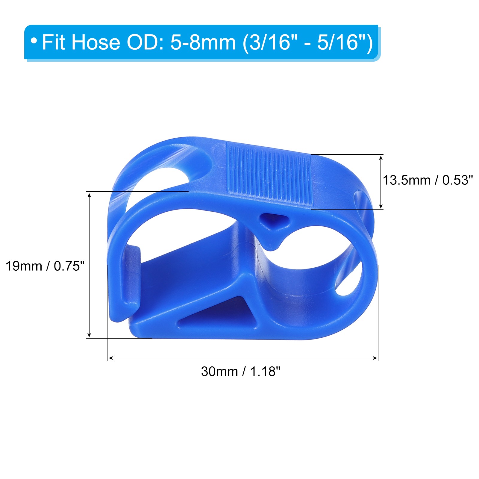 12Pcs Plastic Tube Clamps 3/16″ – 5/16″ Tube OD Flow Control Hose Clamp Blue