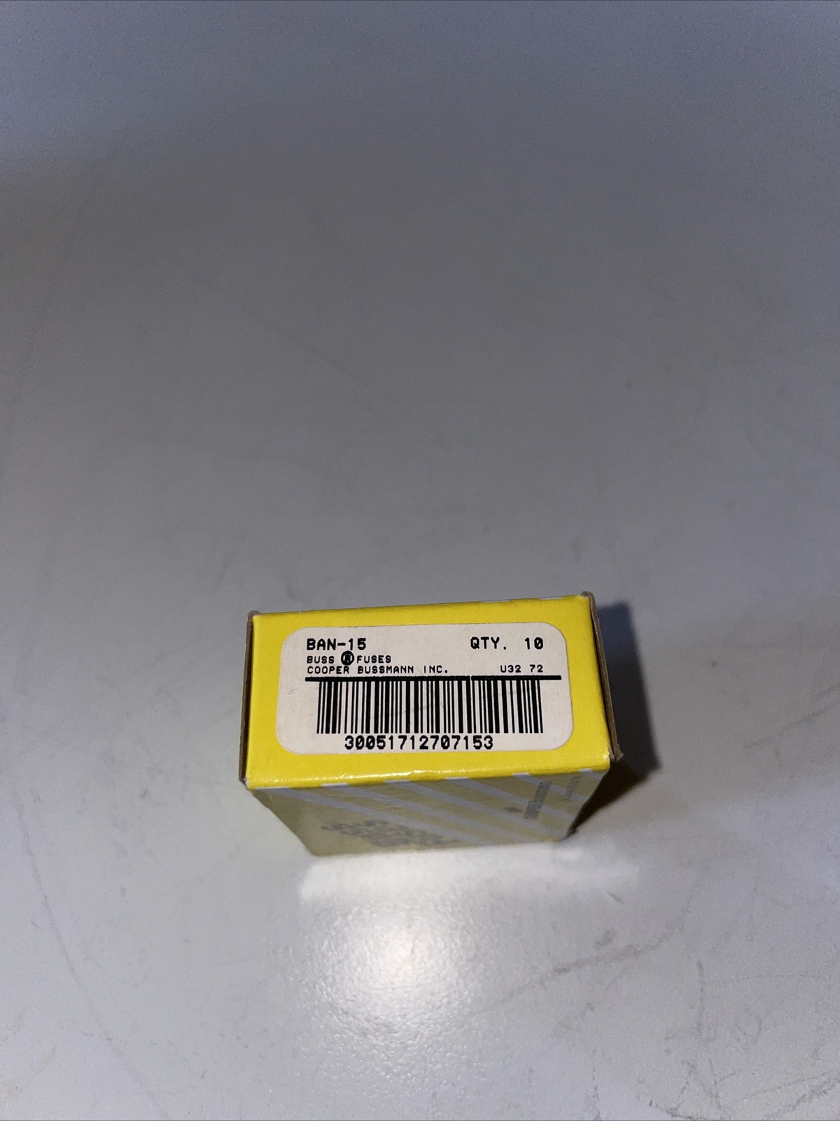 New Box Of Cooper Bussmann BAN-15 Miniature Fuse BAN 15 Amp New Box of 10 Fuses