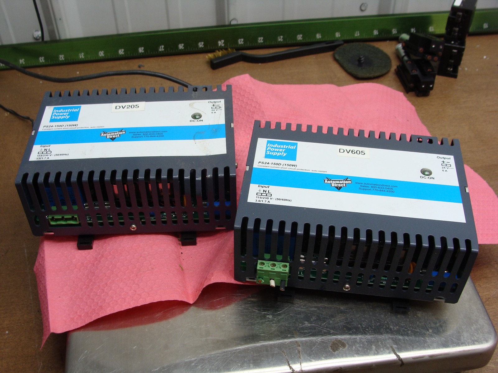 LOT OF 2 AUTOMATION DIRECT POWER SUPPLIES PS24-150D (150W) IN: 115/230V 3.0/1.7A