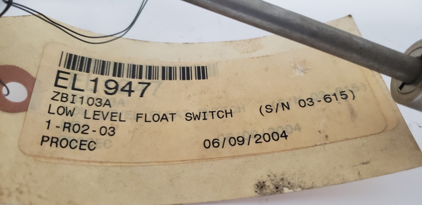 EL1947 (ZBI103A) SPHERICAL 6″ DIA. LOW LEVEL FLOAT SWITCH, NNB
