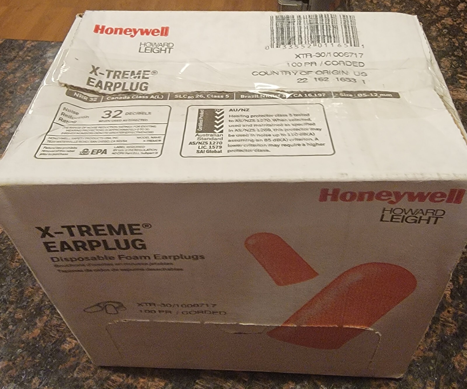 Honeywell Howard Leight Xtr-30 Disposable Corded Ear Plugs, Bullet Shape, 32