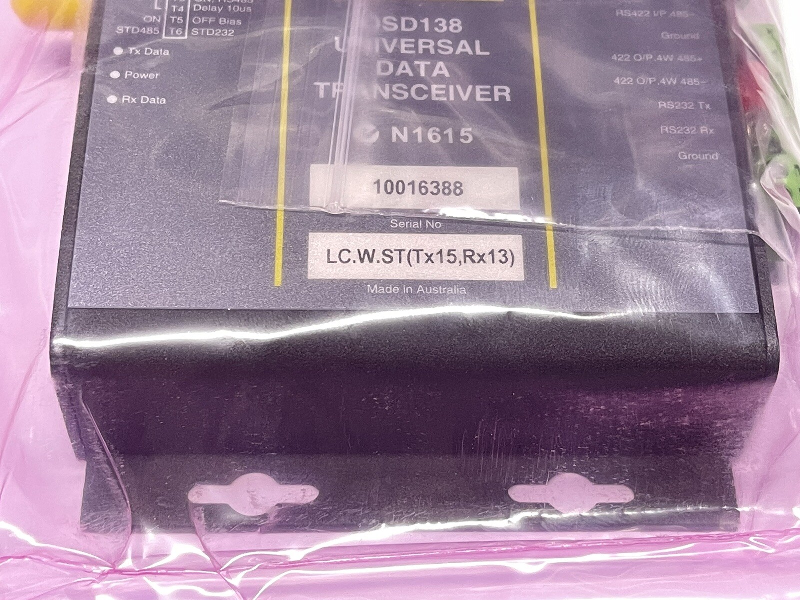 Optical Systems Design OSD Universal Data Transceiver OSD138 RS232 RS485 RS422 2