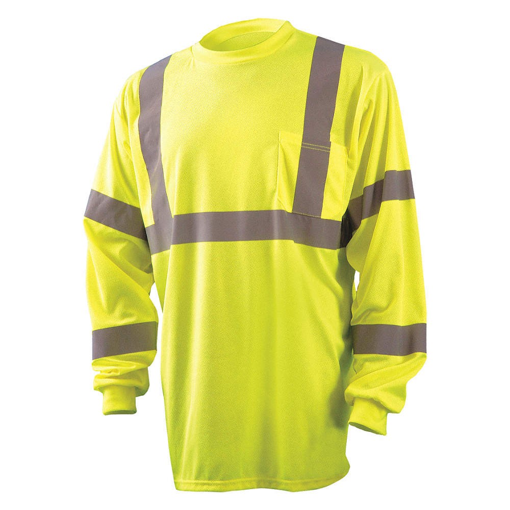 OCCUNOMIX LUX-LSETP3B-YXL T-Shirt,Hi-Vis Yellow,48 in. Chest,XL 48PY85