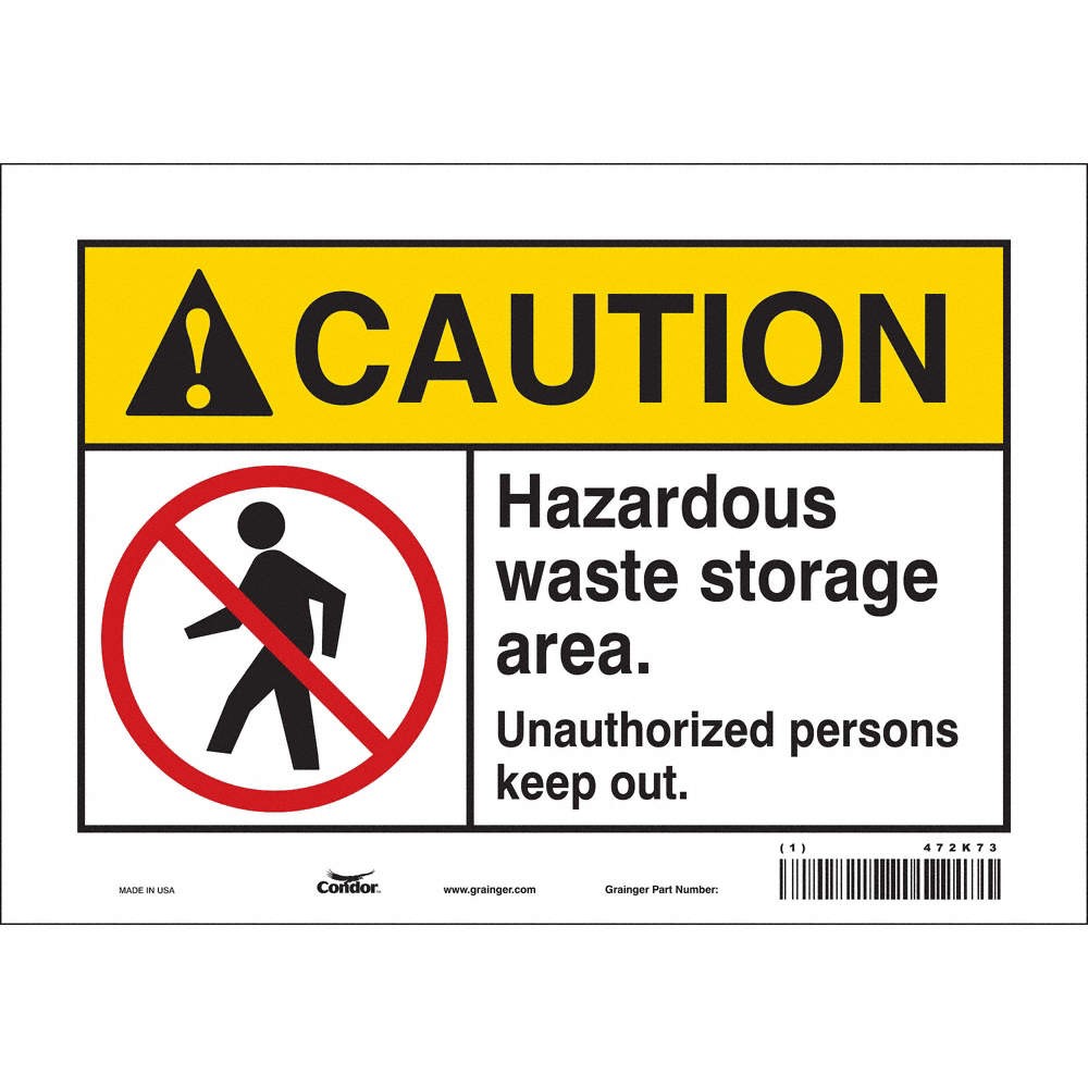 CONDOR Safety Sign,7 in x 10 in,Vinyl 472K73