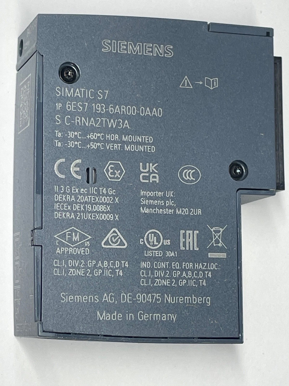Siemens 6ES7 193-6AR00-0AA0 Bus Adapter ET 200SP