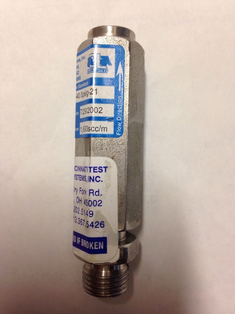 Cincinnati Test Systems 420-2048.00scc/m-40.0psig-21, EX0I6235, I-6235, #1645P4