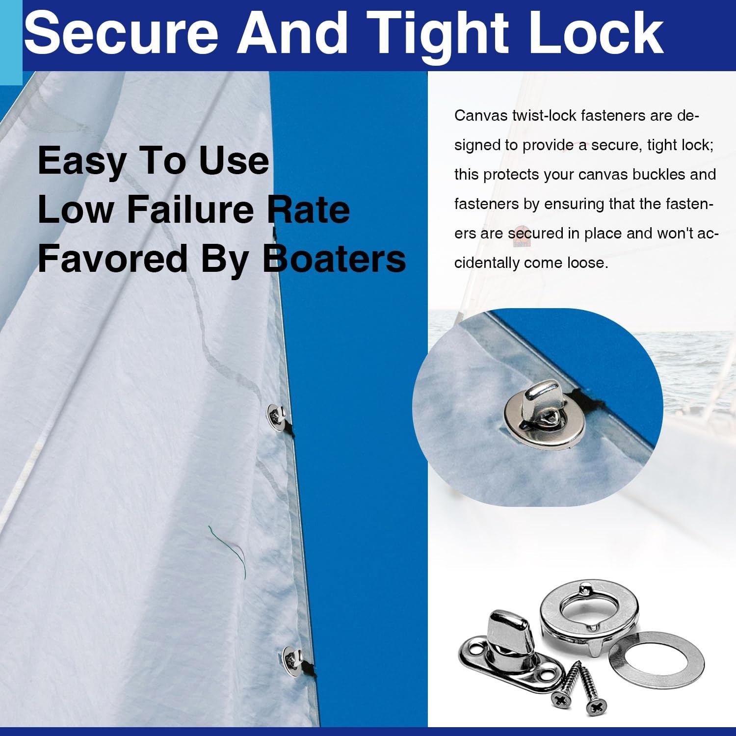10 Set Twist Lock Fasteners with Turn Button Fasteners Eyelet Screws for Rvs Mar